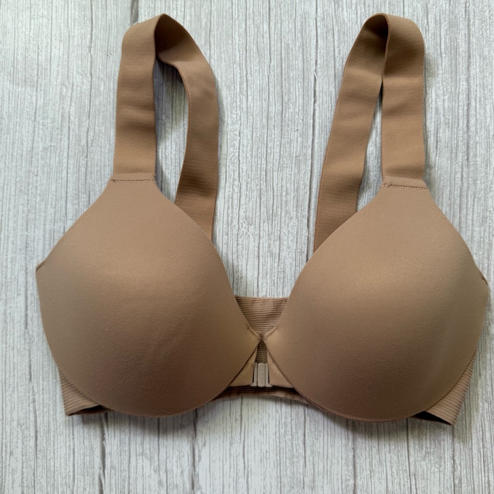 SPANX‎ Bra-llelujah Full Coverage Front Closure T-shirt Bra 32C Nude